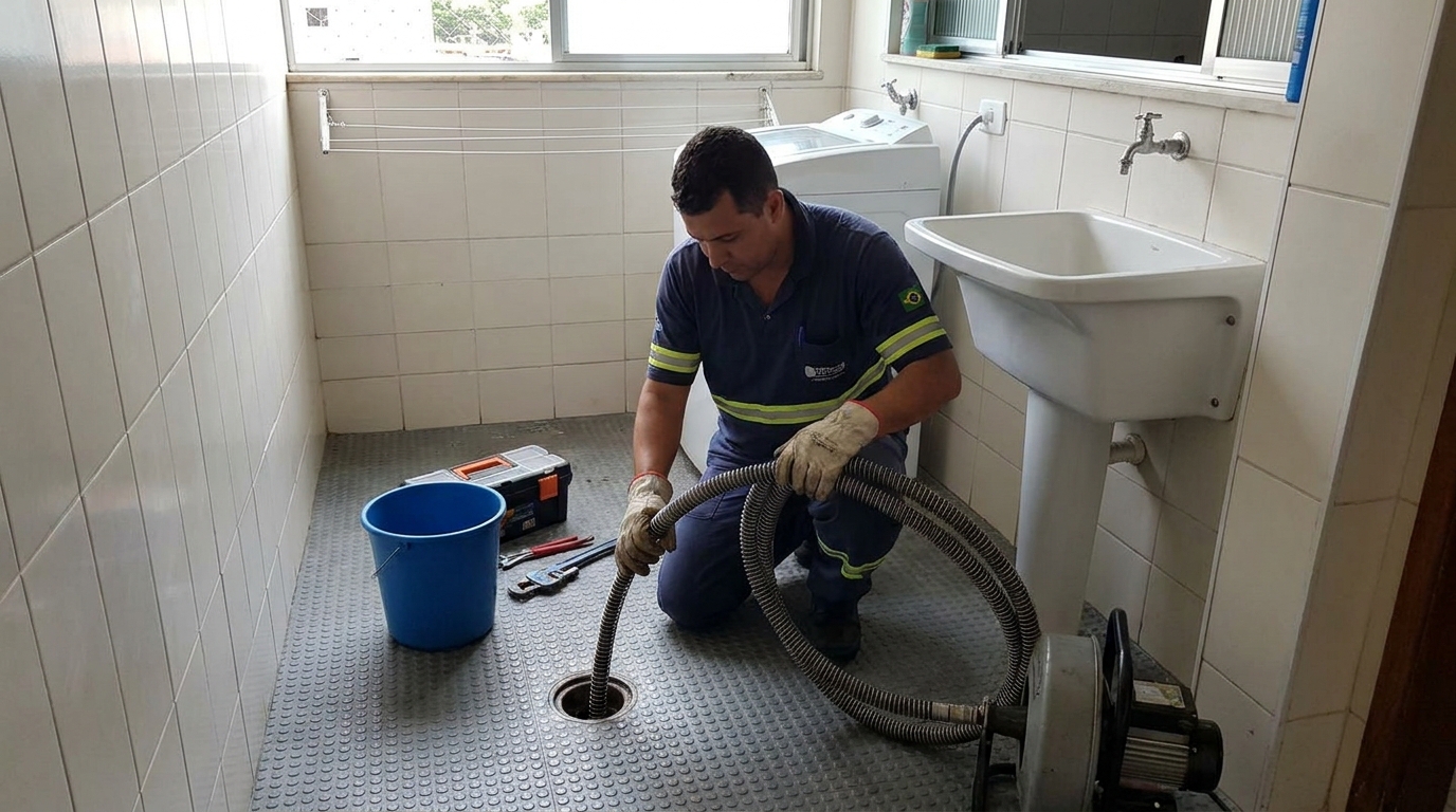Desobstrução na Cozinha no Caçari, Boa Vista‑RR